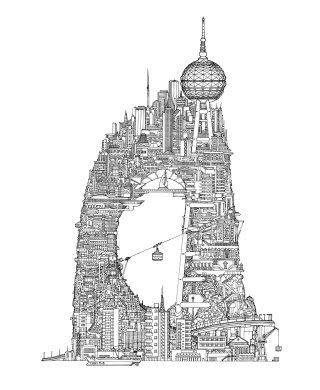 Illustration for article titled Intricate illustrations of elaborate and impossible buildings